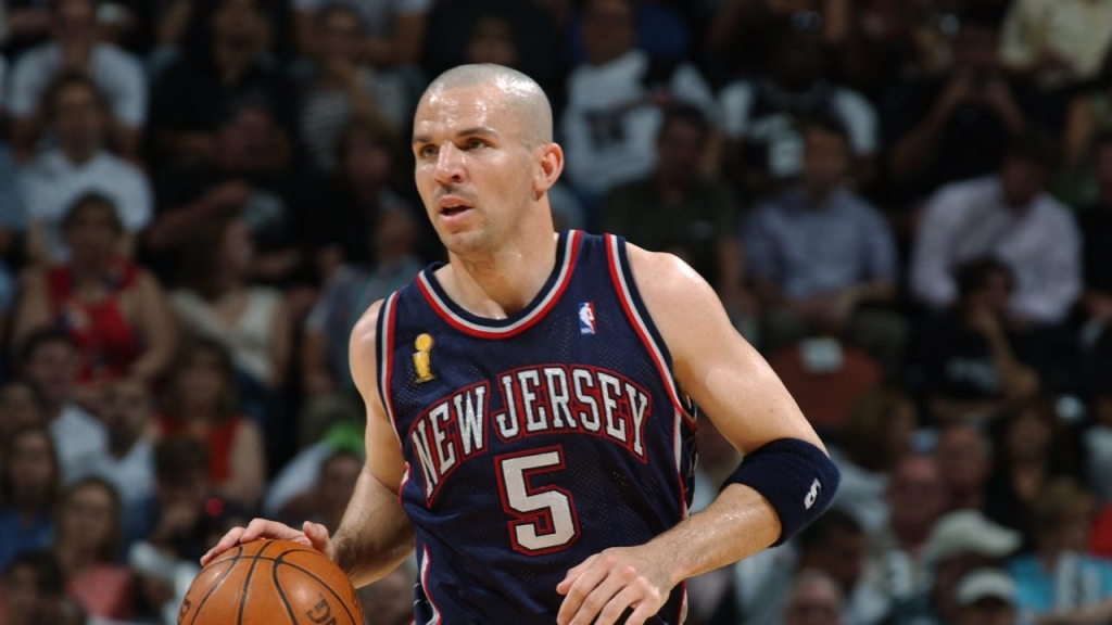New Jersey Nets Jason Kidd looks up at the score board during the first  quarter against the Washington Wizards at the Verizon Center in Washington  on April 10, 2007. (UPI Photo/Kevin Dietsch